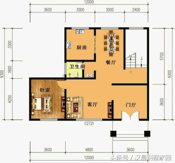 自建三層別墅，附平面設計圖，造價30萬左右，12X9.3米有露臺和院子