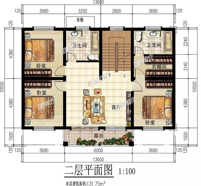 這款簡歐別墅設計圖不簡單，雙儲物室+雙客廳，簡約的線條，清新明快的顏色，怎么看都喜歡