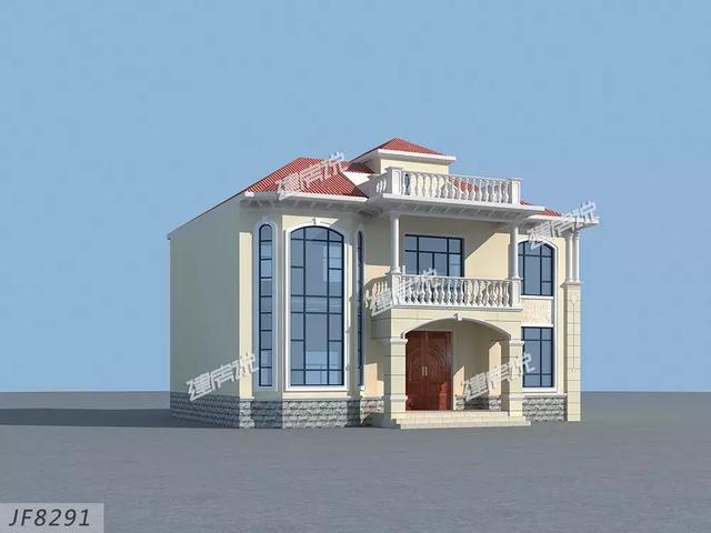 這款簡歐別墅設計圖不簡單，雙儲物室+雙客廳，簡約的線條，清新明快的顏色，怎么看都喜歡