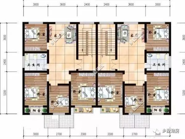 適合兩兄弟建的農(nóng)村雙拼自建房設(shè)計(jì)圖，外觀大氣，造價(jià)上也可以省一些費(fèi)用