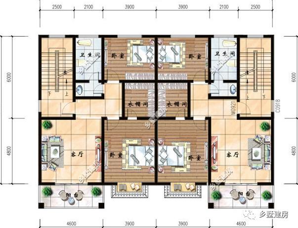 適合兩兄弟建的農(nóng)村雙拼自建房設(shè)計(jì)圖，外觀大氣，造價(jià)上也可以省一些費(fèi)用