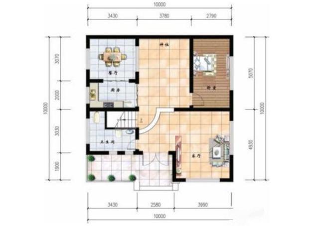 占地100平米的小戶型別墅設(shè)計圖，經(jīng)濟(jì)實用，少很多顧慮，適合農(nóng)村建
