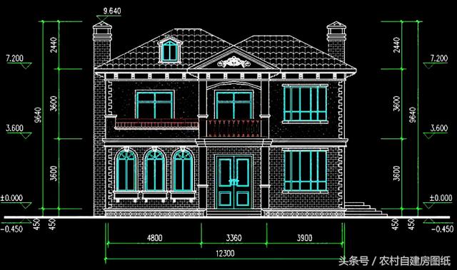 12X11米二層農(nóng)村別墅設計圖，5室4衛(wèi)帶堂屋和柴火灶，造價不高，很劃算
