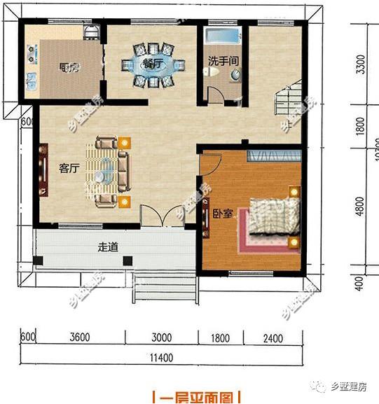 11*10米新農(nóng)村2層自建小別墅設(shè)計圖，戶型經(jīng)典