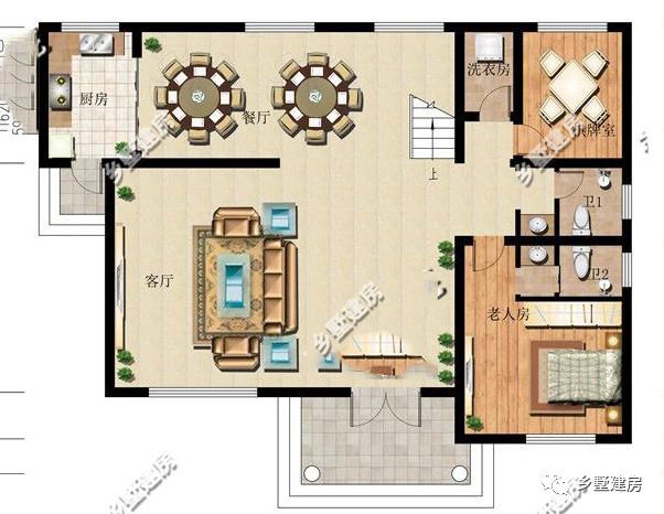 兩層歐式羅馬柱自建別墅設(shè)計圖，外觀大氣，建成絕對讓你有面子