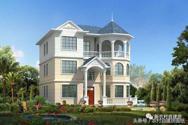 三款帶走廊和側(cè)門的歐式建筑別墅設(shè)計(jì)圖，不僅高端風(fēng)景也是極好