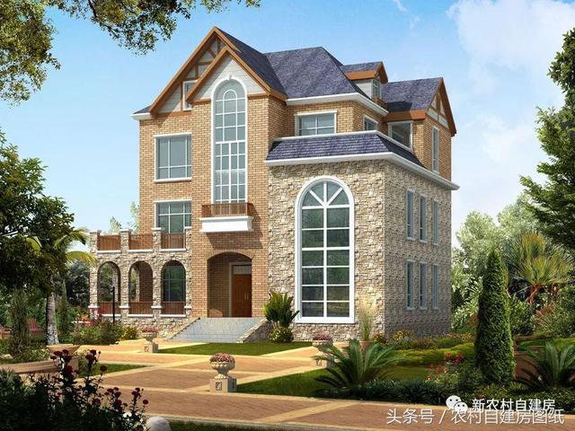 三款帶走廊和側(cè)門的歐式建筑別墅設(shè)計(jì)圖，不僅高端風(fēng)景也是極好