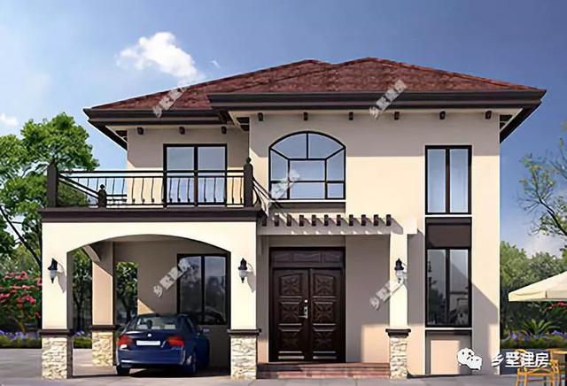 一款只需要20萬就能建起的農(nóng)村二層別墅，四室兩廳還有書房露臺加車庫，你不心動嗎？