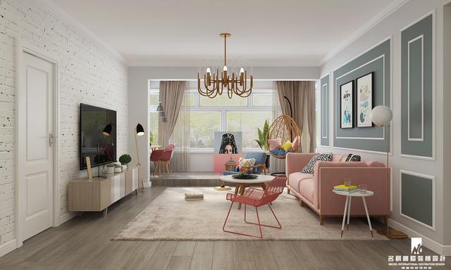 156m2北歐宜家裝修案例，整個空間溫馨，充滿甜蜜感