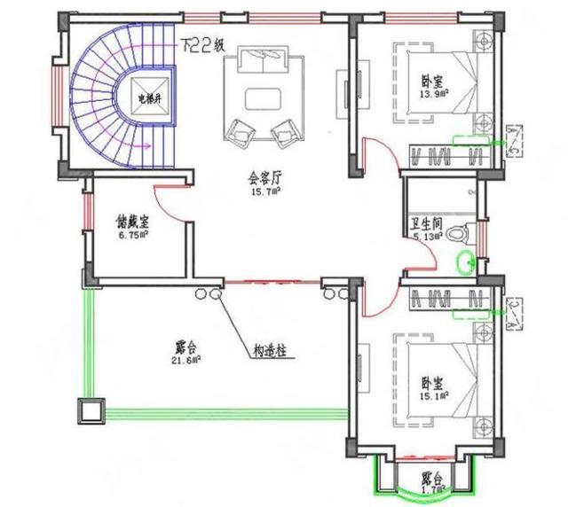 三層自建別墅設(shè)計(jì)圖，結(jié)構(gòu)非常簡(jiǎn)單，稍有經(jīng)驗(yàn)的工程隊(duì)，拿圖就可以建房了