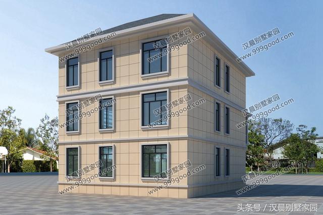 2棟騎樓式簡(jiǎn)歐別墅設(shè)計(jì)圖，美觀又實(shí)用，第2款開(kāi)間7.3米