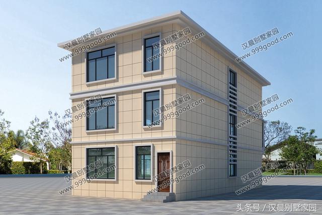 2棟騎樓式簡(jiǎn)歐別墅設(shè)計(jì)圖，美觀又實(shí)用，第2款開(kāi)間7.3米