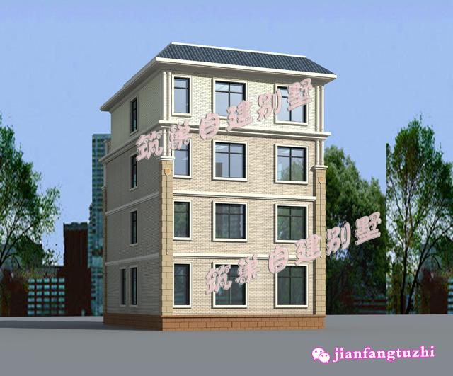 110平米四層農村自建房，外觀簡約精致，易于施工。