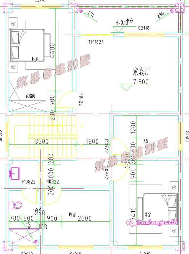 110平米四層農村自建房，外觀簡約精致，易于施工。