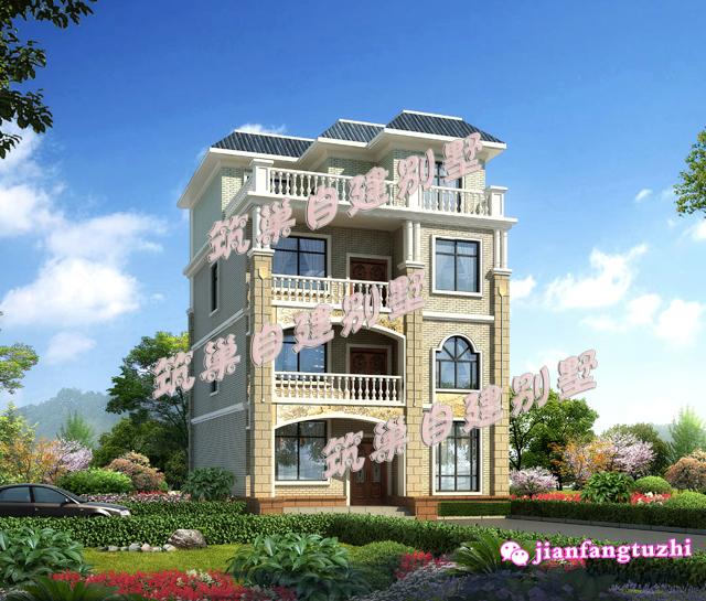 110平米四層農村自建房，外觀簡約精致，易于施工。