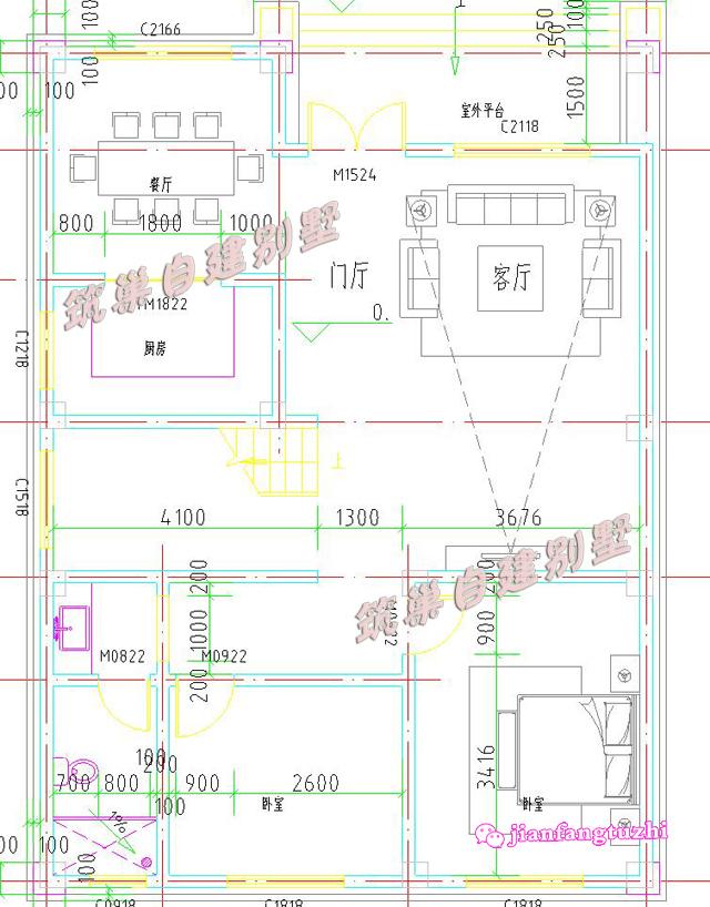 110平米四層農村自建房，外觀簡約精致，易于施工。