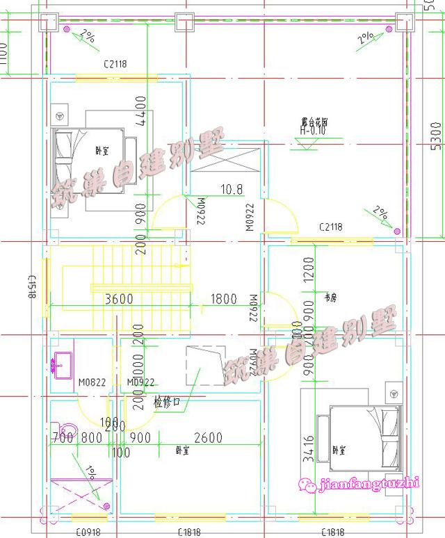 110平米四層農村自建房，外觀簡約精致，易于施工。