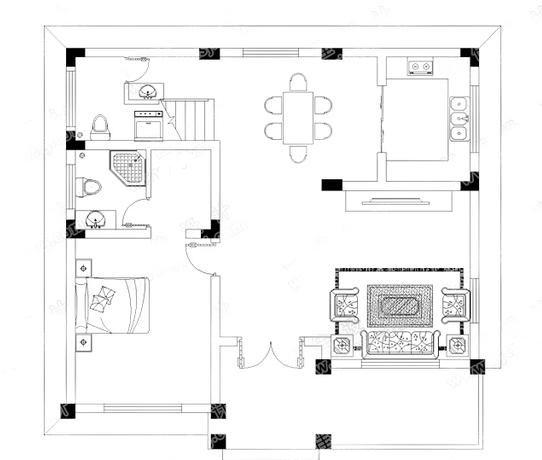 2款30萬(wàn)三層農(nóng)村自建房，帶挑空客廳