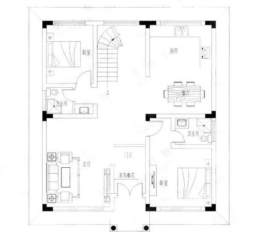 2款30萬(wàn)三層農(nóng)村自建房，帶挑空客廳