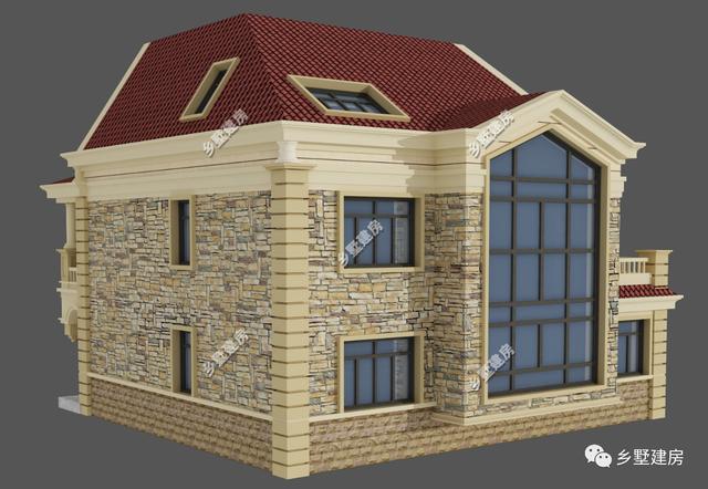 11X10米三層農(nóng)村小別墅，旋轉(zhuǎn)樓梯+雙露臺，布局滿分不怕驕傲！