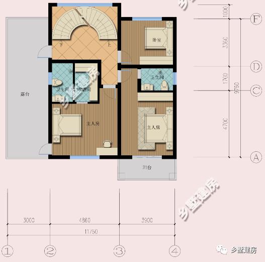 11X10米三層農(nóng)村小別墅，旋轉(zhuǎn)樓梯+雙露臺，布局滿分不怕驕傲！
