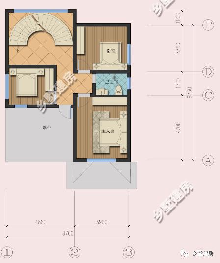 11X10米三層農(nóng)村小別墅，旋轉(zhuǎn)樓梯+雙露臺，布局滿分不怕驕傲！