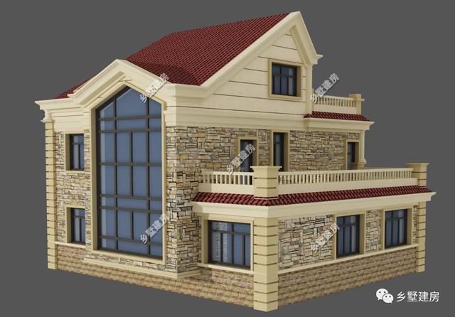 11X10米三層農(nóng)村小別墅，旋轉(zhuǎn)樓梯+雙露臺，布局滿分不怕驕傲！