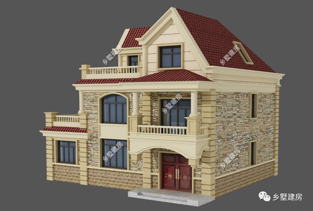 11X10米三層農(nóng)村小別墅，旋轉(zhuǎn)樓梯+雙露臺，布局滿分不怕驕傲！