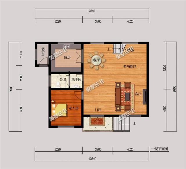 12.54X9.9米二層別墅設(shè)計圖，建成不輸村里大房子，關(guān)鍵是還帶院子！