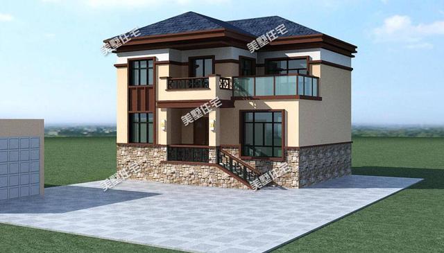 12.54X9.9米二層別墅設(shè)計圖，建成不輸村里大房子，關(guān)鍵是還帶院子！