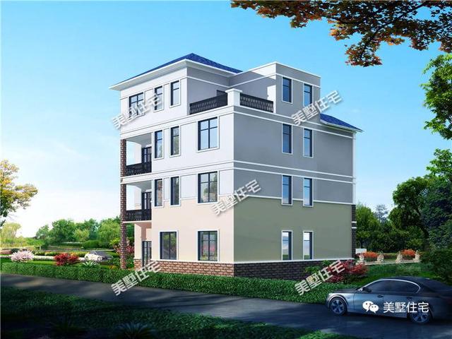 12X12四層別墅設計圖，主體造價50萬，聽說這才是有錢人才能建的起別墅