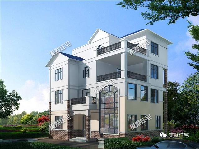 12X12四層別墅設計圖，主體造價50萬，聽說這才是有錢人才能建的起別墅