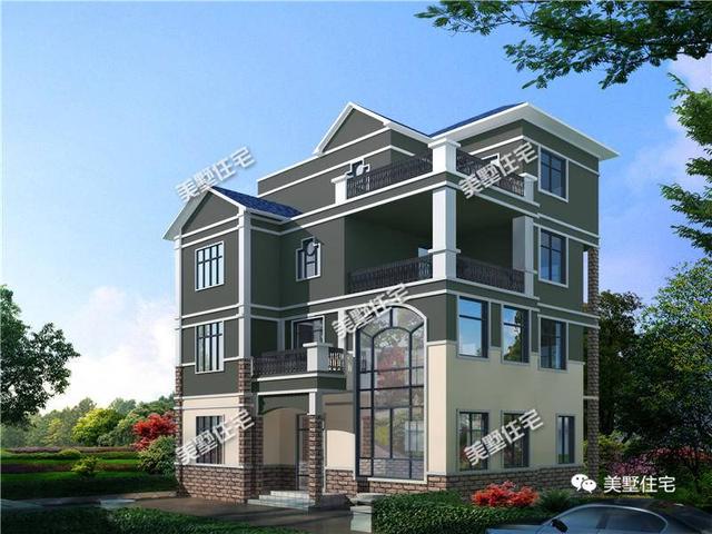 12X12四層別墅設計圖，主體造價50萬，聽說這才是有錢人才能建的起別墅