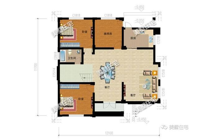12X12四層別墅設計圖，主體造價50萬，聽說這才是有錢人才能建的起別墅