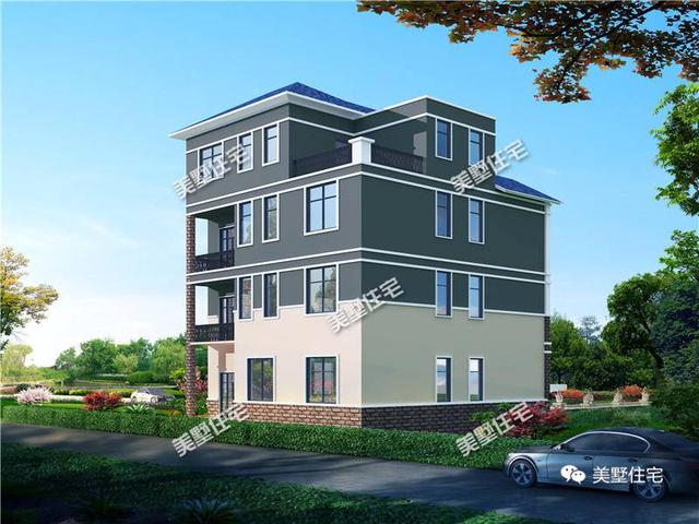 12X12四層別墅設計圖，主體造價50萬，聽說這才是有錢人才能建的起別墅