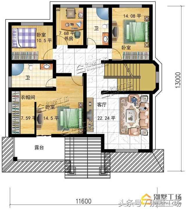 11.6X13m三層農(nóng)村別墅設(shè)計圖，造價25萬，真正適合農(nóng)村人的自建房