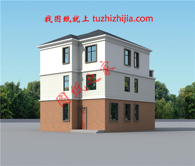 120平米三層別墅房屋設(shè)計圖，帶車庫，帶閣樓