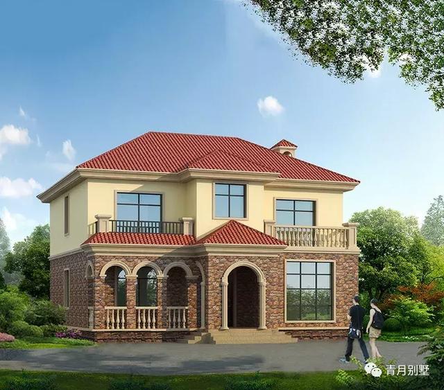 12.3×11米二層小別墅設計圖，沉穩(wěn)大氣有內涵，建房好戶型！