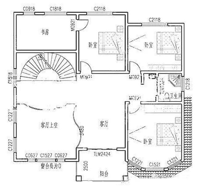 占地面積約160平方米3廳6臥三層別墅設(shè)計(jì)圖，奢華大氣，主體造價(jià)55萬