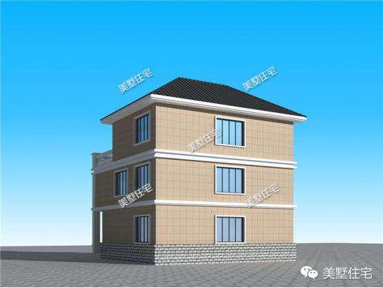 11米X11米三層農(nóng)村別墅設(shè)計圖，神臺堂屋大露臺，農(nóng)村別墅就該這么建