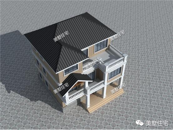 11米X11米三層農(nóng)村別墅設(shè)計圖，神臺堂屋大露臺，農(nóng)村別墅就該這么建