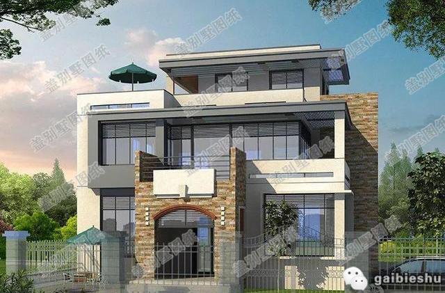 13×11米現(xiàn)代建筑風格三層農(nóng)村自建房，3廳5臥多露臺，造價30萬