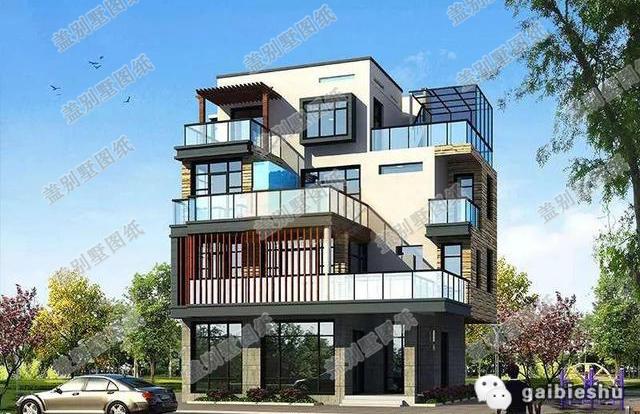 10米×9米四層3廳8臥現(xiàn)代新農(nóng)村自建房，造價(jià)30萬(wàn)