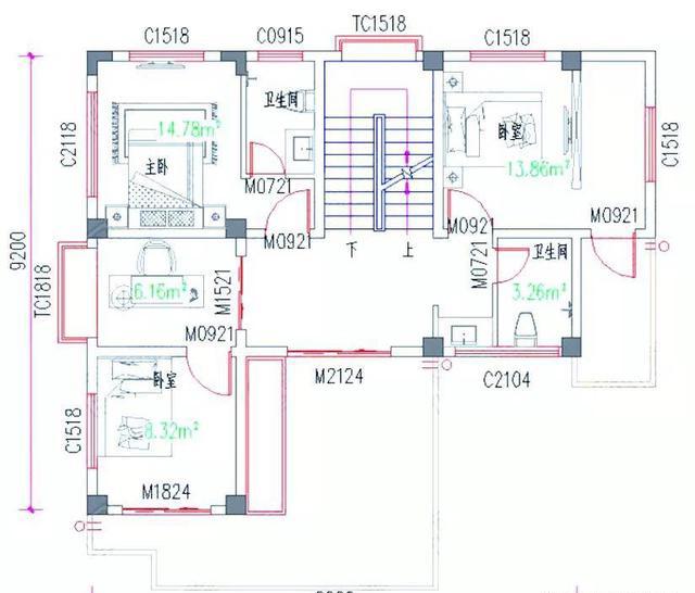 10米×9米四層3廳8臥現(xiàn)代新農(nóng)村自建房，造價(jià)30萬(wàn)