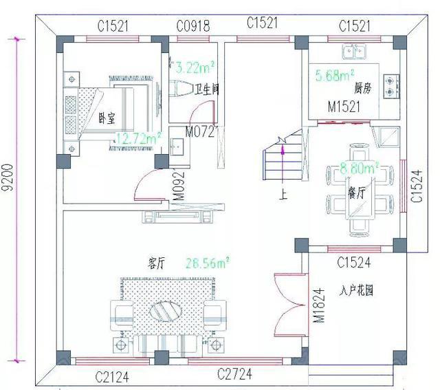 10米×9米四層3廳8臥現(xiàn)代新農(nóng)村自建房，造價(jià)30萬(wàn)