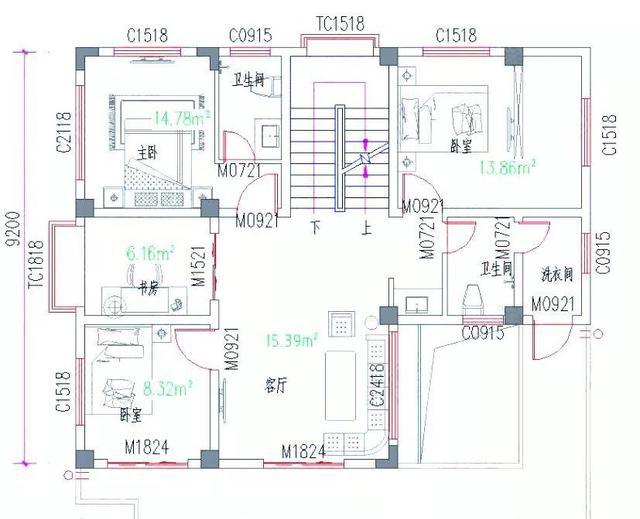 10米×9米四層3廳8臥現(xiàn)代新農(nóng)村自建房，造價(jià)30萬(wàn)