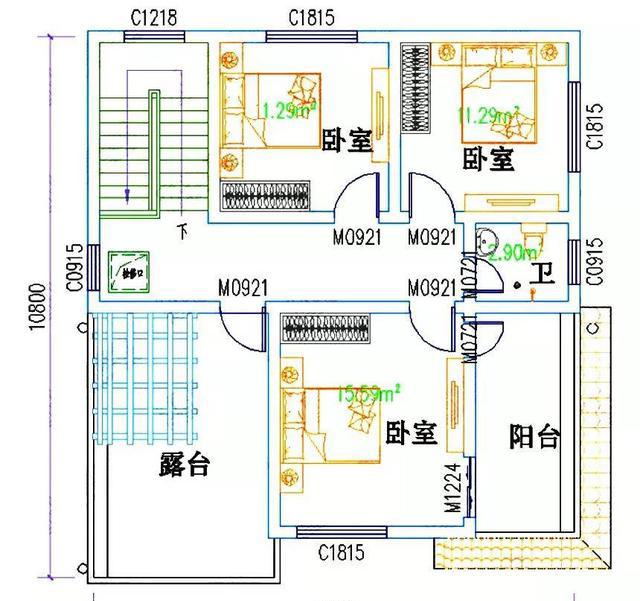占地約100平方米三層7臥別墅設(shè)計圖，造價28萬