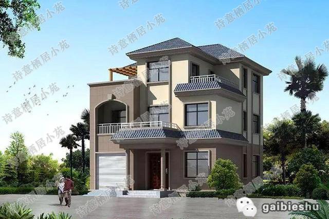 占地約100平方米三層7臥別墅設(shè)計圖，造價28萬