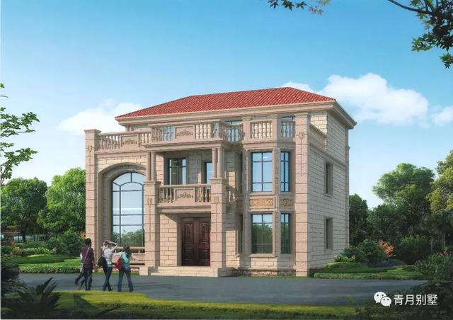 三層歐式農(nóng)村小別墅，豪華大氣，帶旋轉(zhuǎn)樓梯，干掛石材，造價(jià)57萬