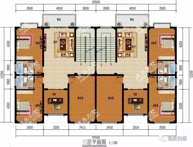 三棟雙拼豪華大氣別墅設(shè)計(jì)圖，外觀(guān)美不勝收，共建住宅感情深